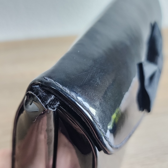 VINTAGE ANDE Evening Vintage Snap Front Black Bow Cross Body Bag - Picture 5 of 14